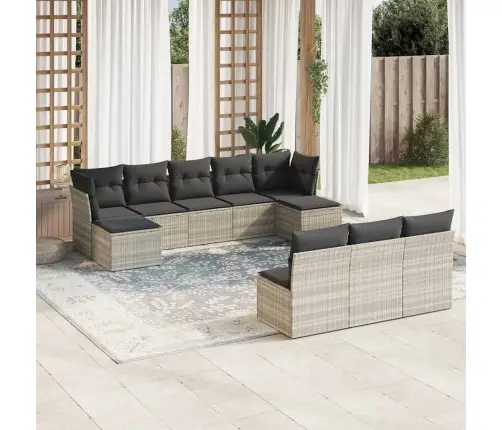 10-Osaline Aiadiivani Komplekt Patjadega, Helehall, Polürotang