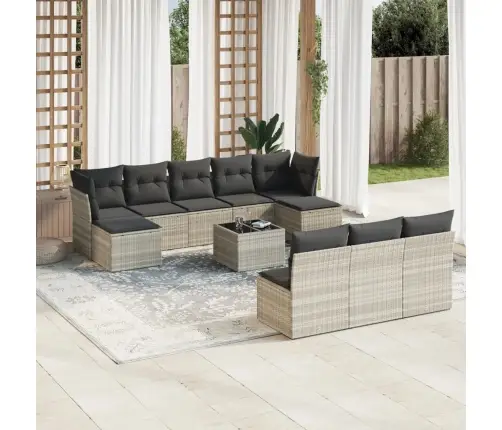 11-Osaline Aiadiivani Komplekt Patjadega, Helehall, Polürotang