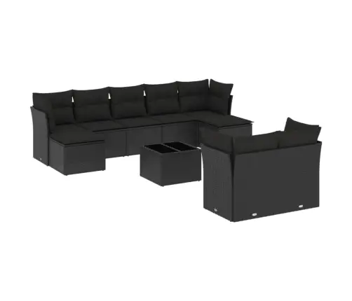 10-Osaline Aiadiivani Komplekt Patjadega, Must, Polürotang