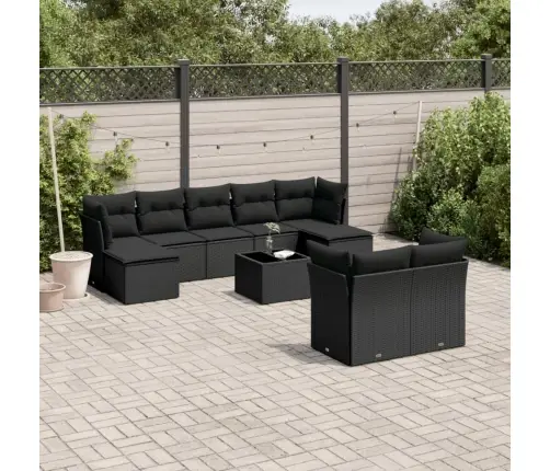 10-Osaline Aiadiivani Komplekt Patjadega, Must, Polürotang