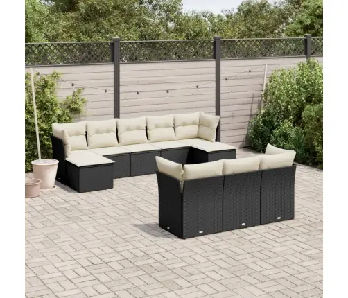 10-Osaline Aiadiivani Komplekt Patjadega, Must, Polürotang