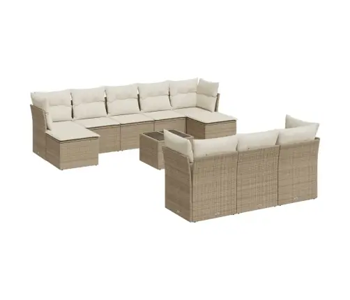 11-Osaline Aiadiivani Komplekt Patjadega, Beež, Polürotang