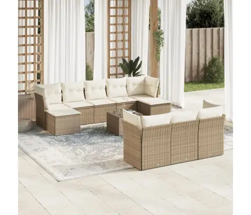 11-Osaline Aiadiivani Komplekt Patjadega, Beež, Polürotang