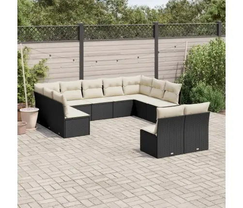 11-Osaline Aiadiivani Komplekt Patjadega, Must, Polürotang