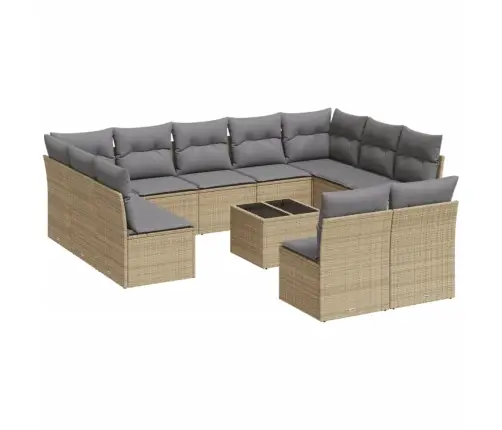 12-Osaline Aiadiivani Komplekt Patjadega, Beež, Polürotang