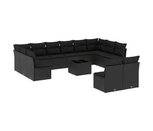 13-Daļīgs Dārza Dīvāna Komplekts Ar Matračiem, Pe Rotangpalma Vidaxl