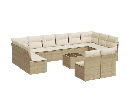 13-Osaline Aiadiivani Komplekt Patjadega, Beež , Polürotang