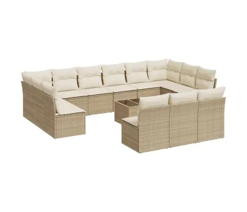 14-Osaline Aiadiivani Komplekt Patjadega, Beež, Polürotang