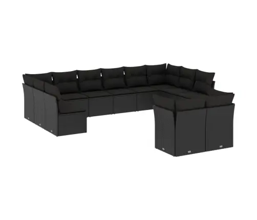 12-Osaline Aiadiivani Komplekt Patjadega, Must, Polürotang