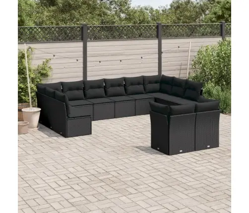 12-Osaline Aiadiivani Komplekt Patjadega, Must, Polürotang