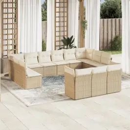 13-Osaline Aiadiivani Komplekt Patjadega, Beež , Polürotang