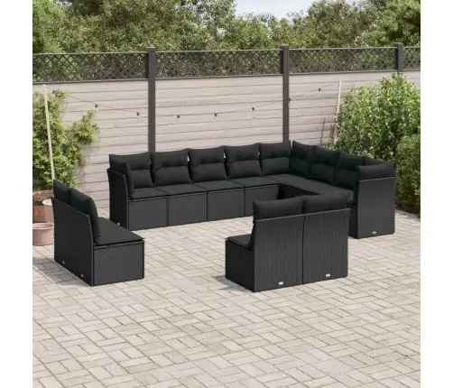 12-Osaline Aiadiivani Komplekt Patjadega, Must, Polürotang