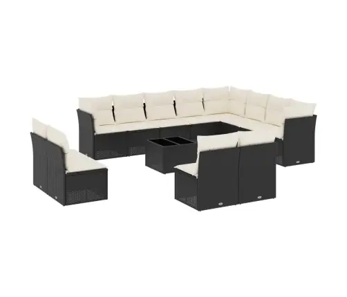 13-Daļīgs Dārza Dīvāna Komplekts Ar Matračiem, Pe Rotangpalma Vidaxl