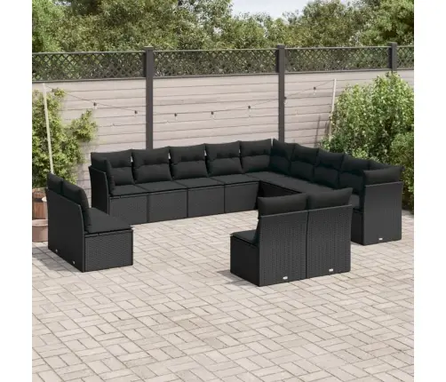 13-Daļīgs Dārza Dīvāna Komplekts Ar Matračiem, Pe Rotangpalma Vidaxl