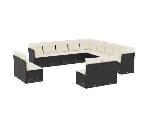 13-Osaline Aiadiivani Komplekt Patjadega, Must, Polürotang