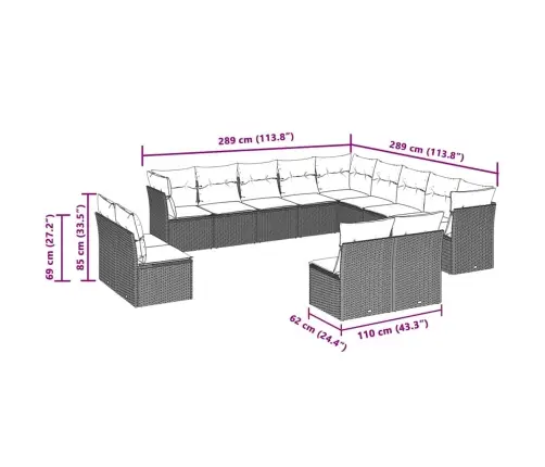 13-Osaline Aiadiivani Komplekt Patjadega, Helehall, Polürotang