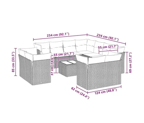12-Daļīgs Dārza Dīvāna Komplekts Ar Matračiem, Pelēka Pe Pinums Vidaxl