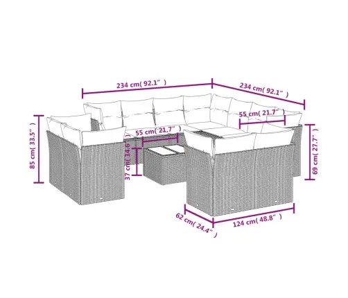 Sodo Komplektas Su Pagalvėlėmis, 12 Dalių, Rudas, Poliratanas
