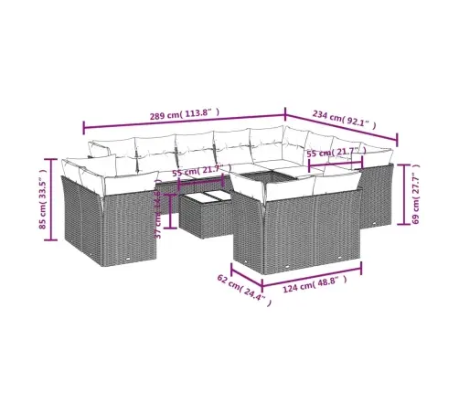 13-Osaline Aiadiivani Komplekt Patjadega, Hall, Polürotang