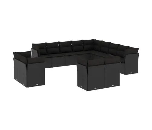 13-Daļīgs Dārza Dīvāna Komplekts Ar Matračiem, Pe Rotangpalma Vidaxl