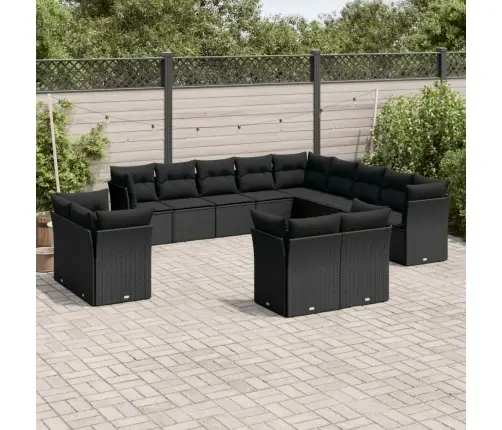 13-Daļīgs Dārza Dīvāna Komplekts Ar Matračiem, Pe Rotangpalma Vidaxl