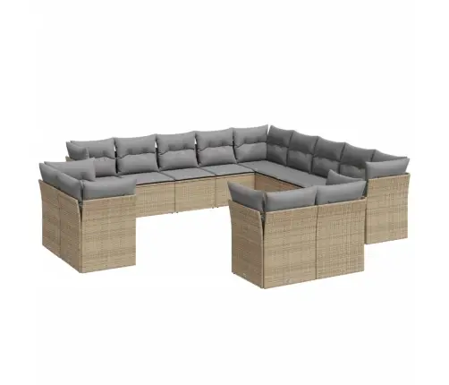 13-Osaline Aiadiivani Komplekt Patjadega, Beež , Polürotang