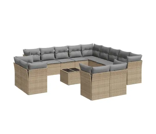 14-Osaline Aiadiivani Komplekt Patjadega, Beež, Polürotang