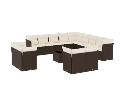 Sodo Komplektas Su Pagalvėlėmis, 14 Dalių, Ruda, Poliratanas