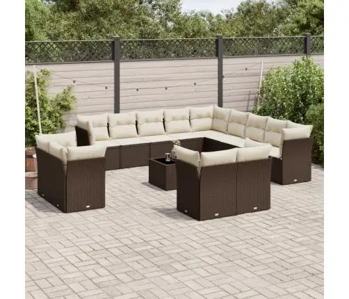 Sodo Komplektas Su Pagalvėlėmis, 14 Dalių, Ruda, Poliratanas