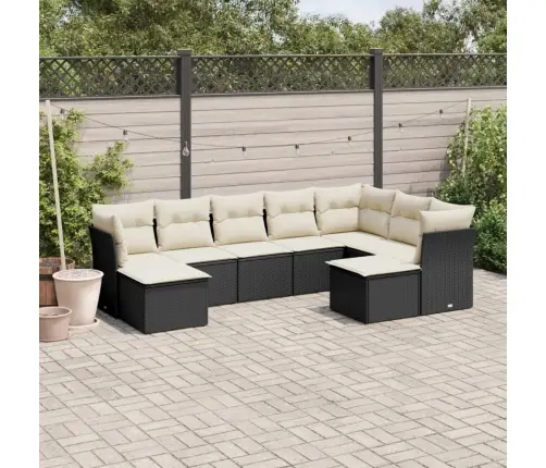 9-Daļīgs Dārza Dīvāna Komplekts, Matrači, Melna Pe Rotangpalma Vidaxl 9-Daļīgs Dārza Dīvāna Komplekts, Matrači, Melna Pe Rotangpalma Vidaxl