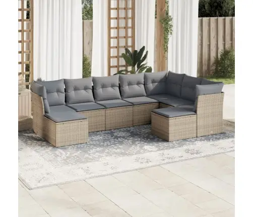 9-Osaline Aiadiivani Komplekt Patjadega, Beež, Polürotang