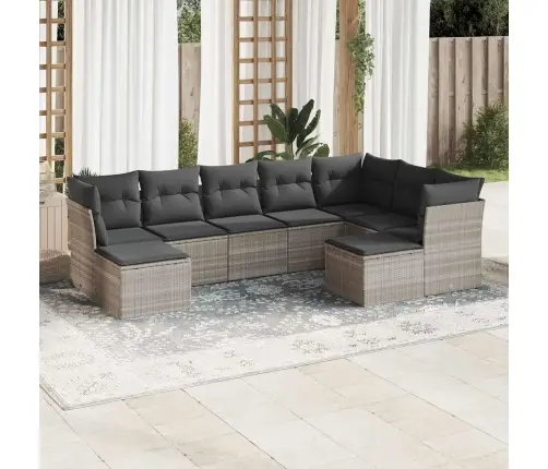 9-Osaline Aiadiivani Komplekt Patjadega, Helehall, Polürotang