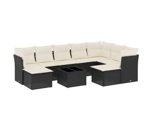 10-Osaline Aiadiivani Komplekt Patjadega, Must, Polürotang