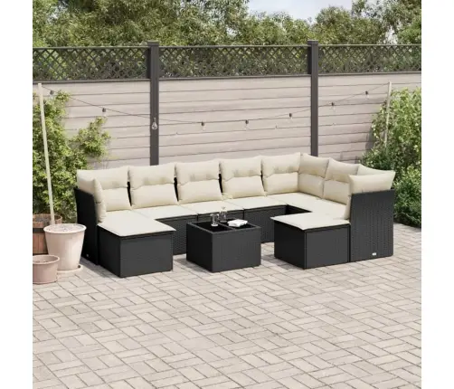 10-Osaline Aiadiivani Komplekt Patjadega, Must, Polürotang