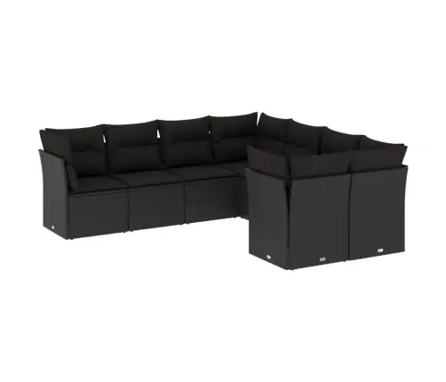 8-Osaline Aiadiivani Komplekt Patjadega, Must, Polürotang