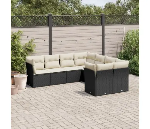 8-Osaline Aiadiivani Komplekt Patjadega, Must, Polürotang