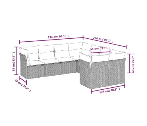 8-Daļīgs Dārza Dīvāna Komplekts, Matrači, Bēša Pe Rotangpalma Vidaxl