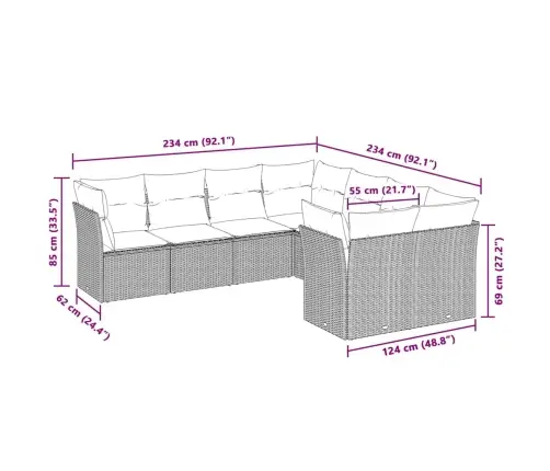 8-Daļīgs Dārza Dīvāna Komplekts,Matrači, Gaiši Pelēka Pe Pinums Vidaxl