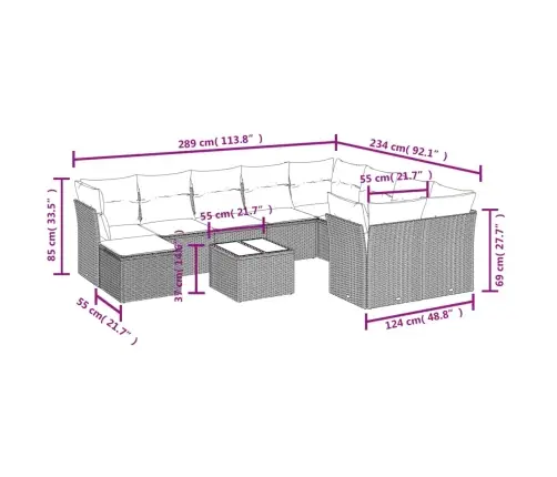 11-Osaline Aiadiivani Komplekt Patjadega, Hall, Polürotang