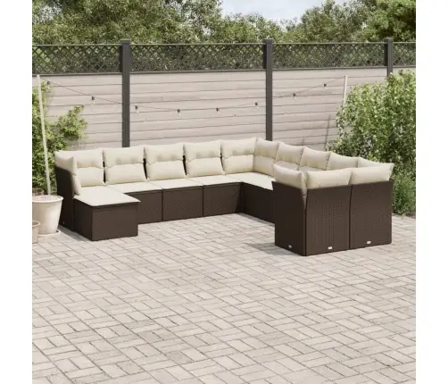 11-Osaline Aiadiivani Komplekt Patjadega, Pruun, Polürotang