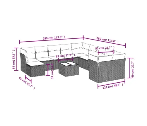 12-Osaline Aiadiivani Komplekt Patjadega, Must, Polürotang