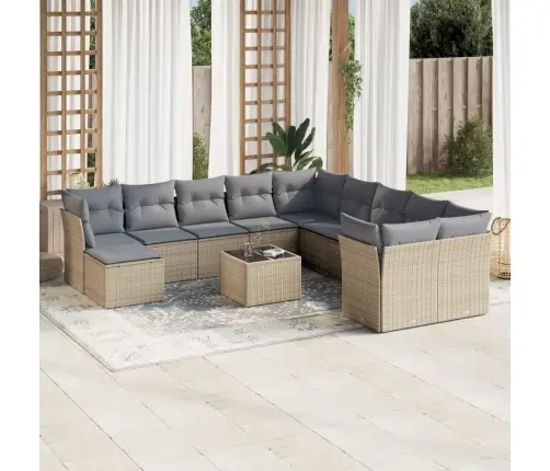 12-Osaline Aiadiivani Komplekt Patjadega, Beež, Polürotang