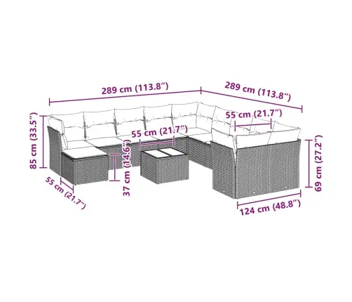 12-Osaline Aiadiivani Komplekt Patjadega, Helehall, Polürotang