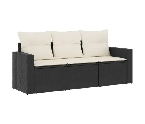 3-Osaline Aiadiivanikomplekt Patjadega, Must, Polürotang