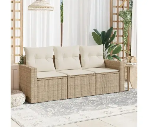 3-Osaline Aiadiivani Komplekt Patjadega, Beež, Polürotang