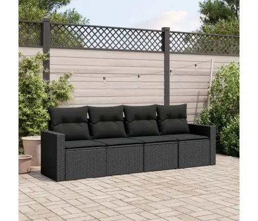 4-Daļīgs Dārza Dīvāna Komplekts Ar Matračiem, Pe Rotangpalma Vidaxl