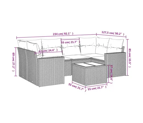 7-Osaline Aiadiivani Komplekt Patjadega, Must, Polürotang
