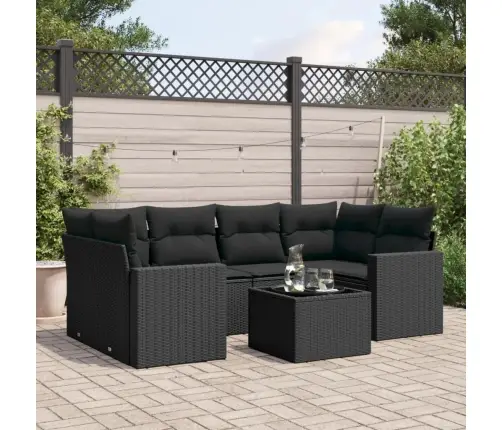 7-Osaline Aiadiivani Komplekt Patjadega, Must, Polürotang