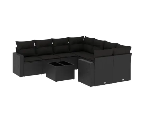 9-Osaline Aiadiivani Komplekt Patjadega, Must, Polürotang