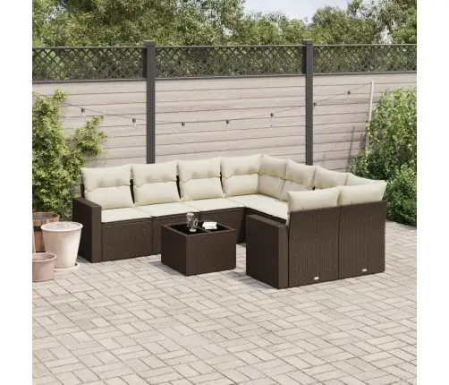 9-Daļīgs Dārza Dīvāna Komplekts, Matrači, Brūna Pe Rotangpalma Vidaxl 9-Daļīgs Dārza Dīvāna Komplekts, Matrači, Brūna Pe Rotangpalma Vidaxl